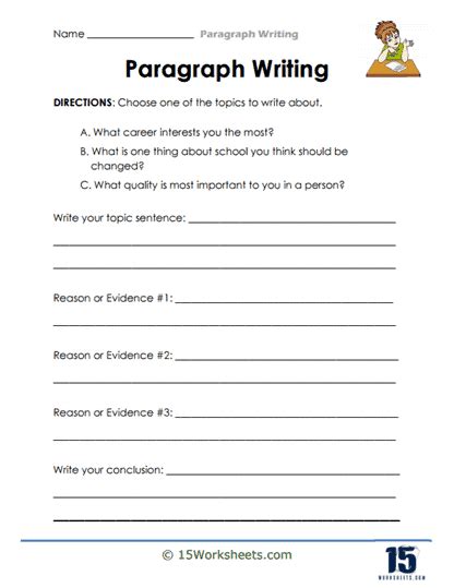 paragraph writing topics for beginners with answers