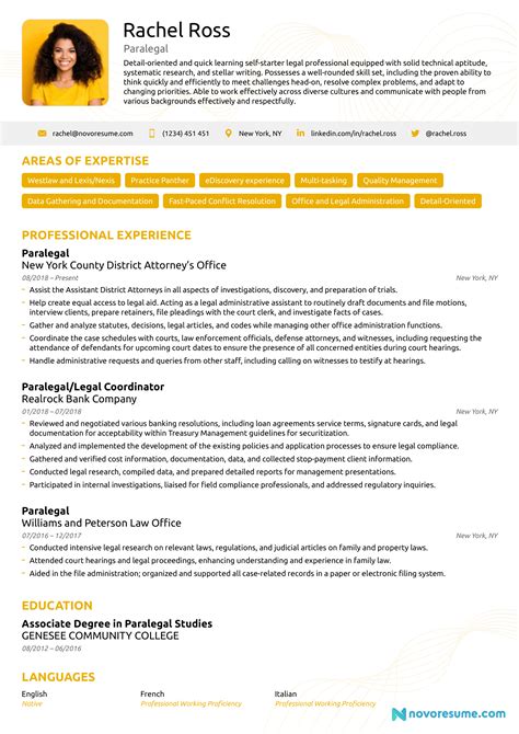 Best Paralegal Resume Example LiveCareer