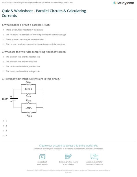 Parallel Circuits Quiz Electude