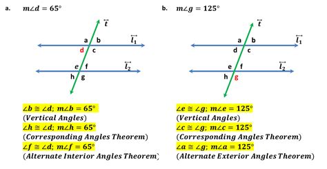 Parallel Lines Cut By A Transversal Formula