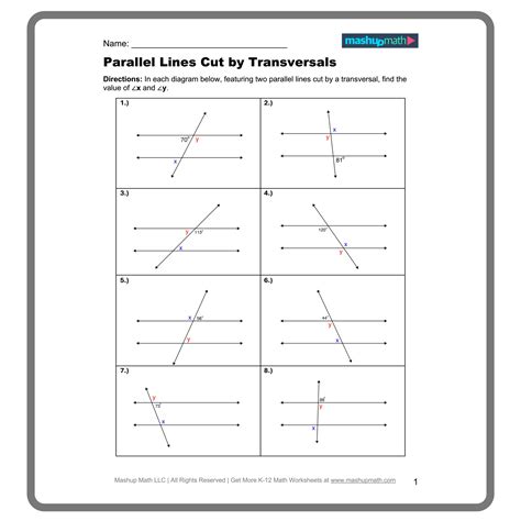 Parallel Lines Cut By A Transversal Lesson