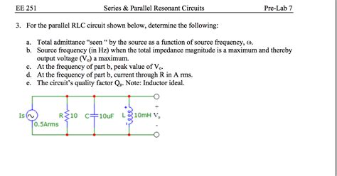 Parallel Rlc Circuit Questions And Answers