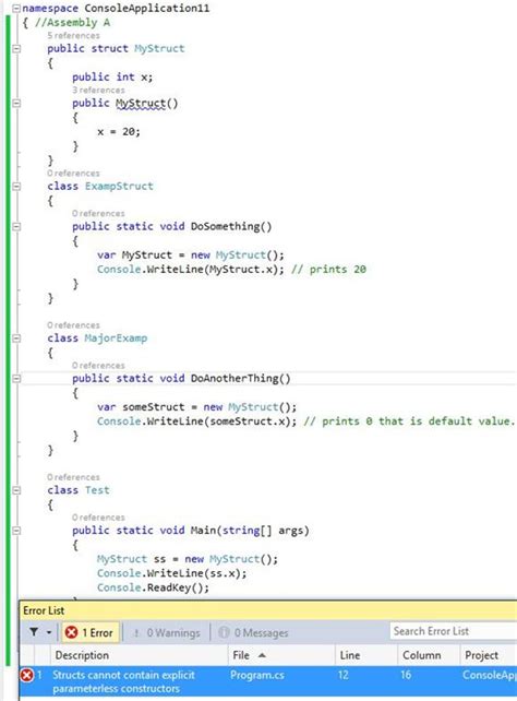 Parameterless Constructor C# Error