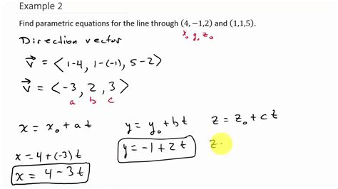 parametric equation of a line passing through two points calculator
