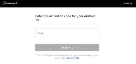 paramount plus com activate code samsung tv enter code
