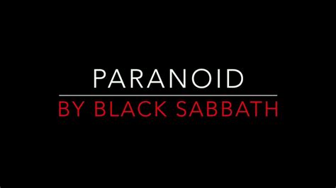 paranoid song lyrics black sabbath