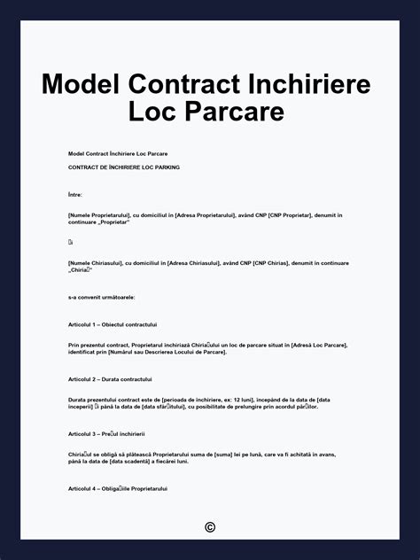 contract parcare