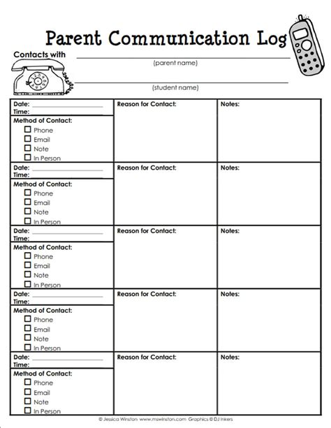 26 Printable Parent Contact Logs (Word Excel PDF) ᐅ