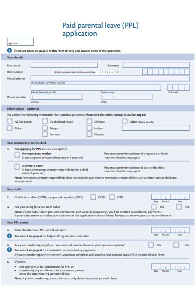 parental leave pay application