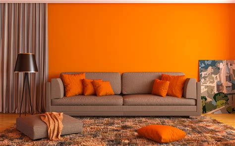 pareti divano arancione abbinamenti