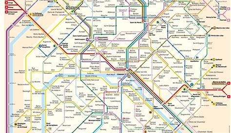 Paris Metro Map Zones 1 5