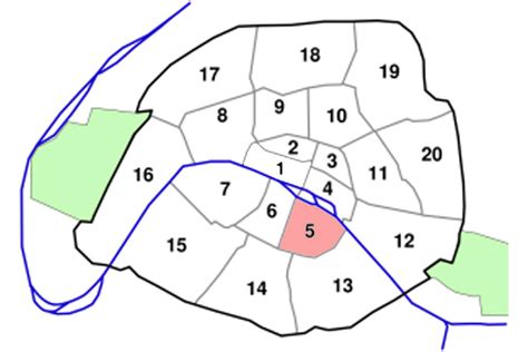 Carte plan du 5 eme arrondissement de Paris