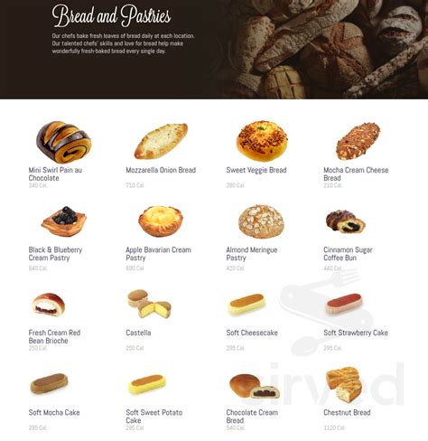 paris baguette menu