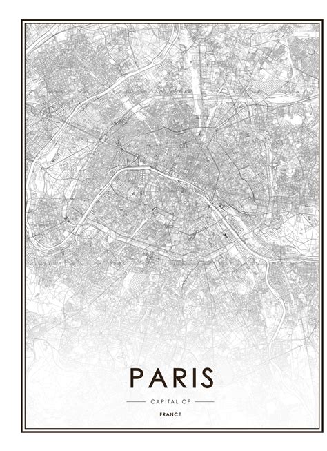 PARIS KARTA POSTER Paris, Poster, Math