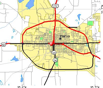 paris texas zip code map