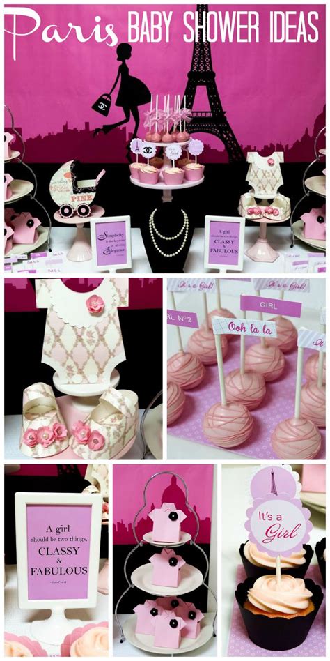 Kara's Party Ideas Pink Paris themed baby shower via Kara's Party Ideas