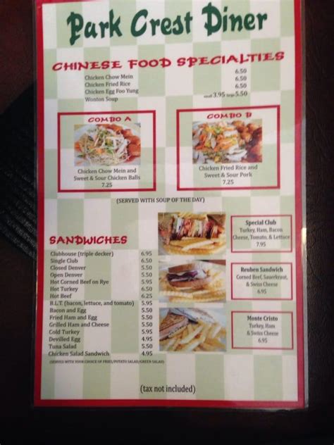 parkcrest diner menu
