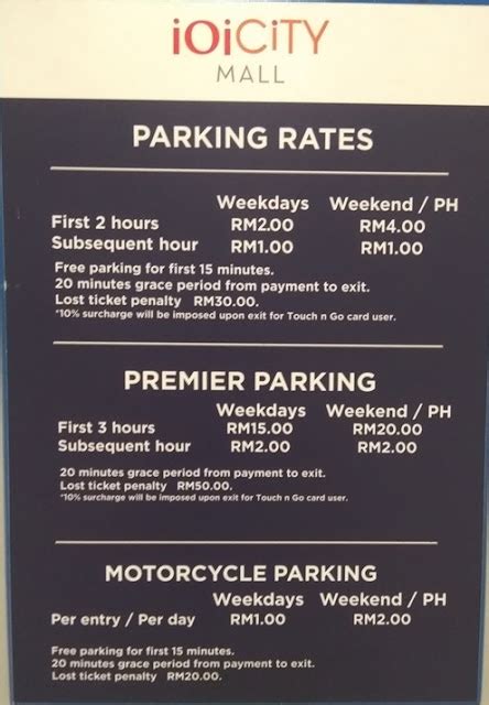 parking rate ioi city mall