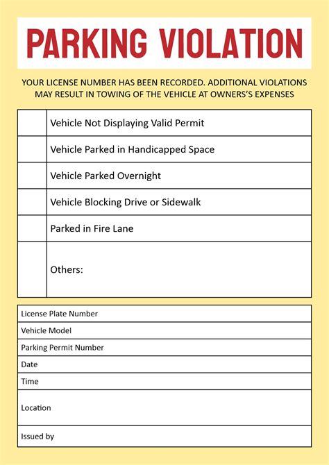 Parking Ticket Prank Printable