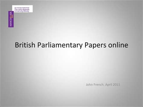 parliamentary papers online