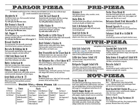 Parlor Pizza Prices