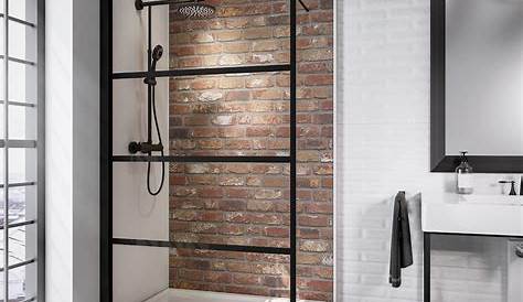 Paroi De Douche Italienne Style Atelier En Noir Mat