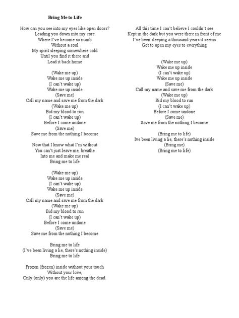 Articles Parole Bring Me To Life Viral