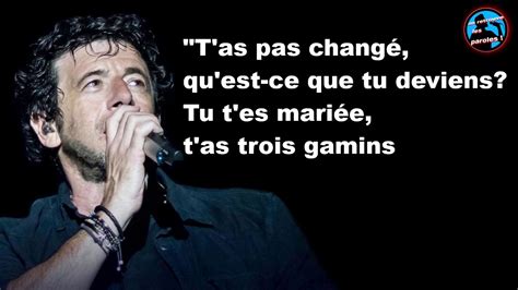 parole patrick bruel place des grands hommes