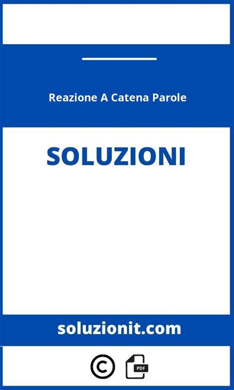 Cool Parole Reazione A Catena Update