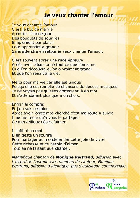 paroles de chansons d'amour