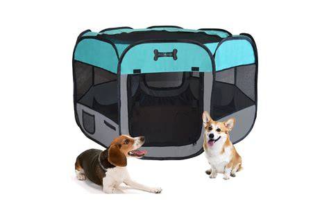 PawHut Parque de Juegos para Mascotas Jaula Plegable para Perros de 6