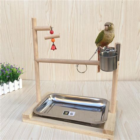 parrot play stand wood