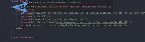 parse error vs code