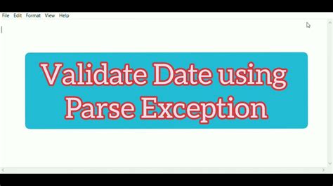 Parse Exception In Java For Date