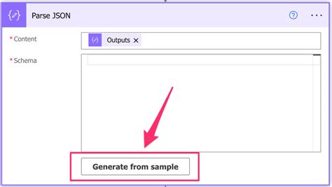 parse json generate from sample power automate