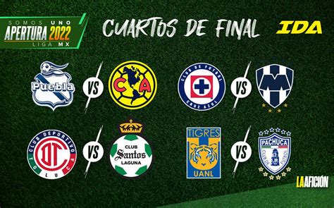 partidos de cuartos de final liga mx 2022