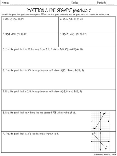 Partition Line Segment Worksheet