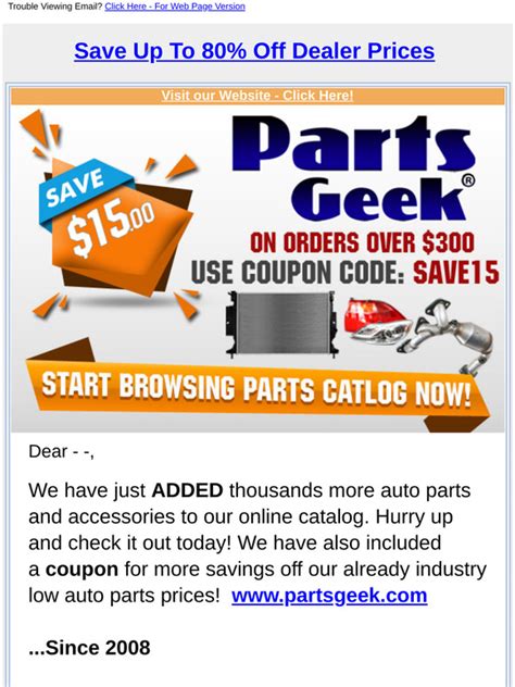Partsgeek.com Discount Code