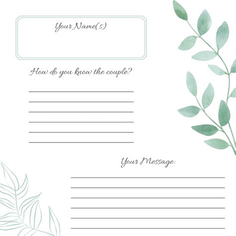 Wedding Guest Book Pages Printable File Guests Template Etsy