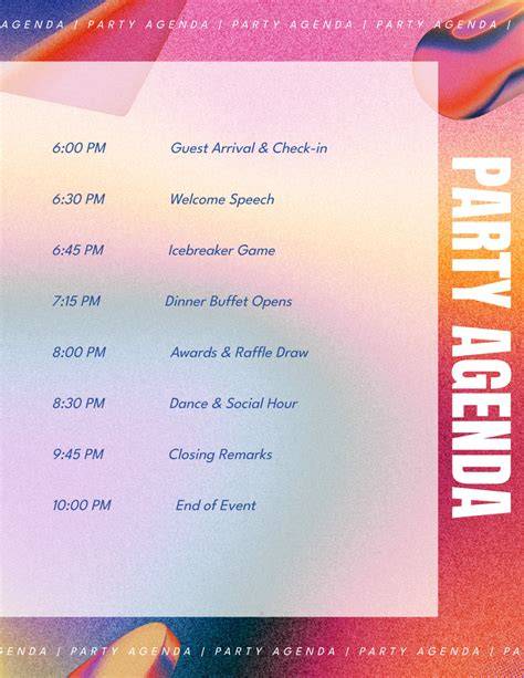 11+ Free Party Agenda Templates PDF, Word Examples
