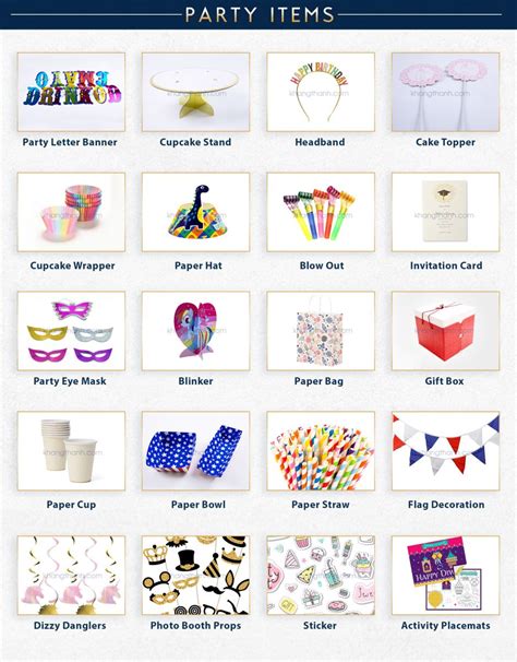 Party Decorations Items List