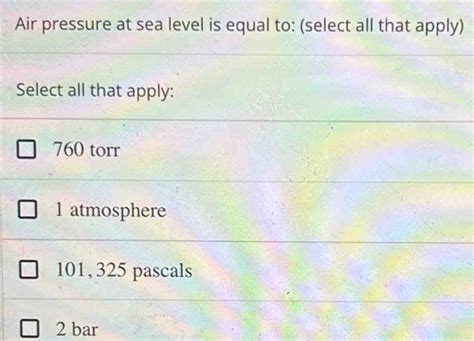 pascal at sea level