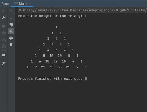 pascal triangle pattern program in java