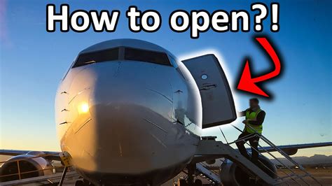 passenger opens airplane door