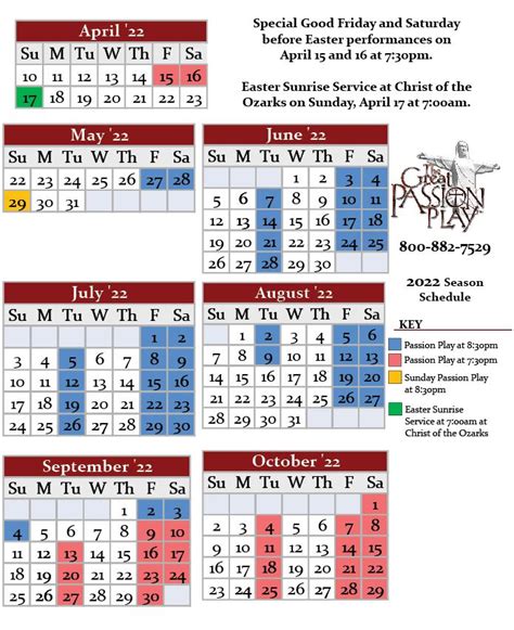 passion play eureka springs schedule 2022