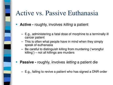 passive and active euthanasia difference