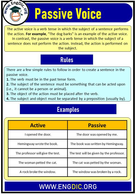 passive voice definition and examples with answers
