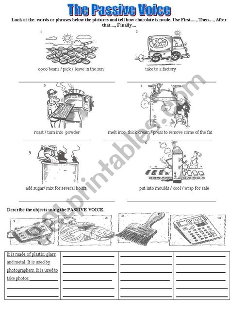passive voice process writing exercises