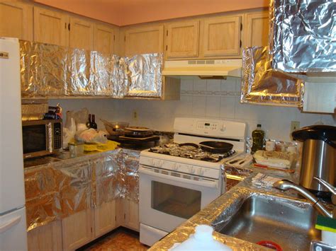 Passover Foil Covered Kitchen