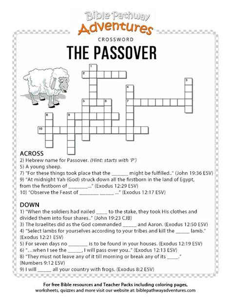 passover month crossword clue
